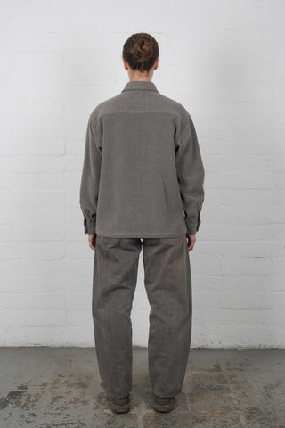 Wool Slant Pocket Shirt - Charcoal