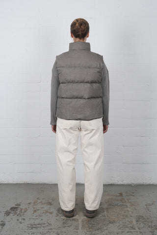 Waxed Puff Vest - Charcoal