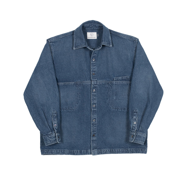 Denim Slant Shirt - Stonewash