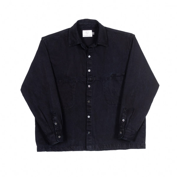 Denim Slant Shirt - Black Indigo