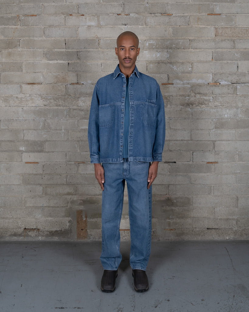 Denim Slant Shirt - Stonewash
