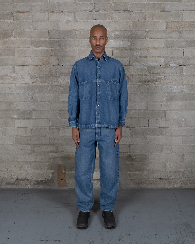 Denim Slant Shirt - Stonewash