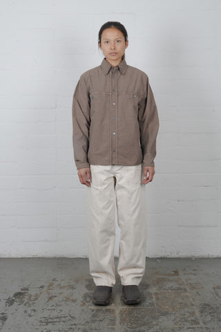 Panel Button Down - Charred Brown