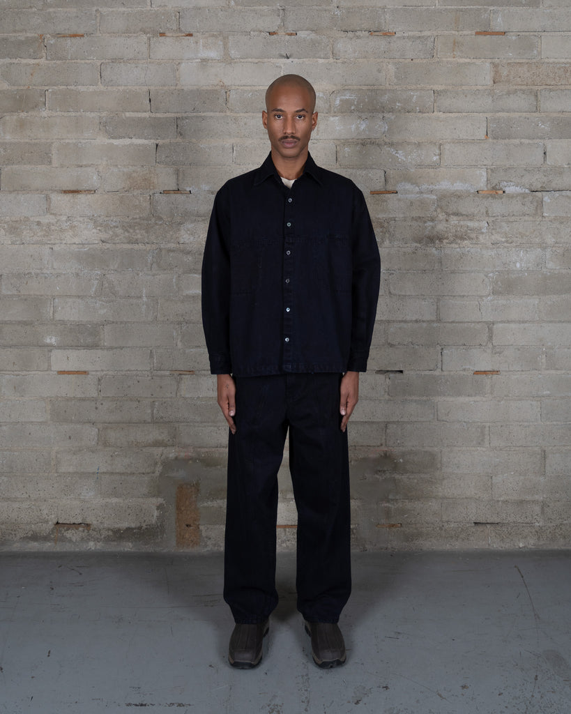 Denim Slant Shirt - Black Indigo