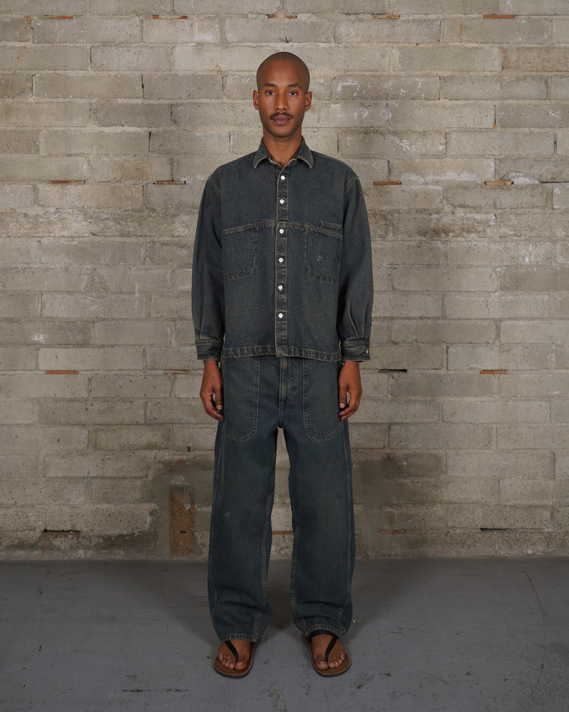 Denim Slant Shirt - Brine Wash - Olderbrother