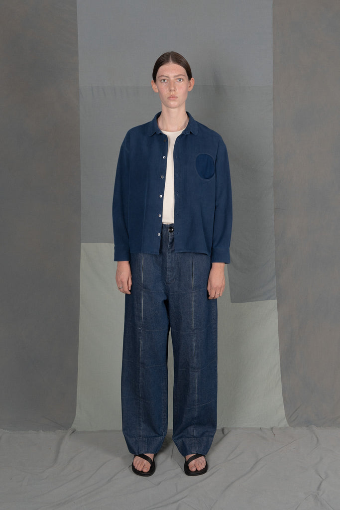 LM x OB Circle Pocket Anti Fit Shirt - Indigo - Olderbrother