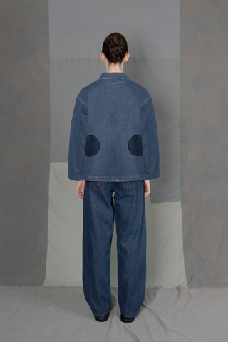 LM x OB Circle Pocket Chore Coat 2023 - Denim Contrast - Olderbrother
