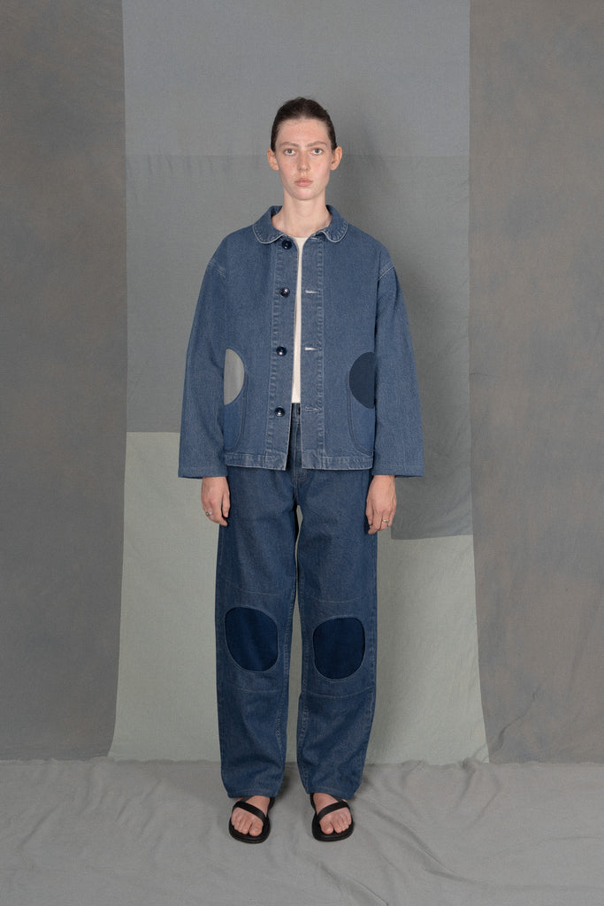 LM x OB Circle Pocket Chore Coat 2023 - Denim Contrast - Olderbrother