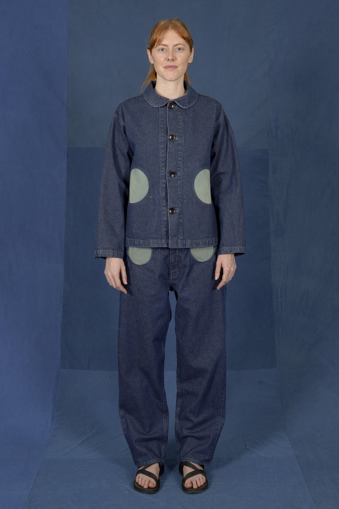 LM x OB Circle Pocket Chore Coat 2024 - Contrast Denim - Olderbrother