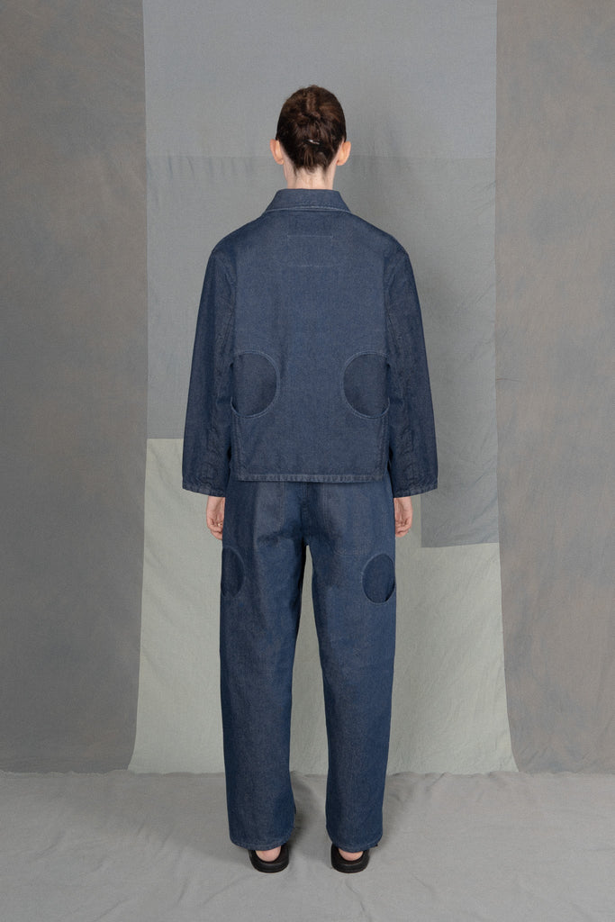 LM x OB Circle Pocket Zip Jacket - Denim - Olderbrother