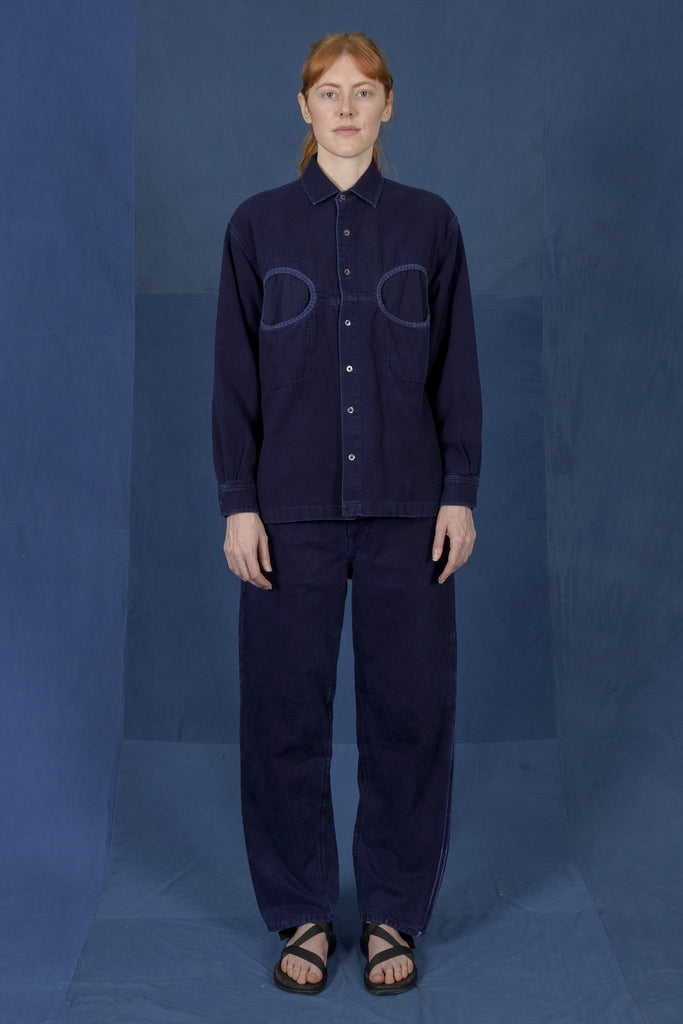 LM x OB Stone Pocket Button Down - Indigo - Olderbrother