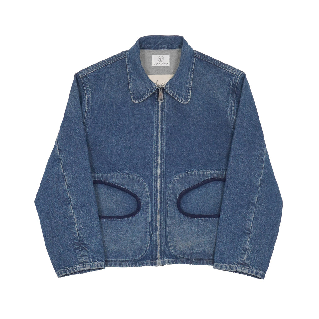 LM x OB Stone Pocket Zip Jacket - Stonewash Denim - Olderbrother