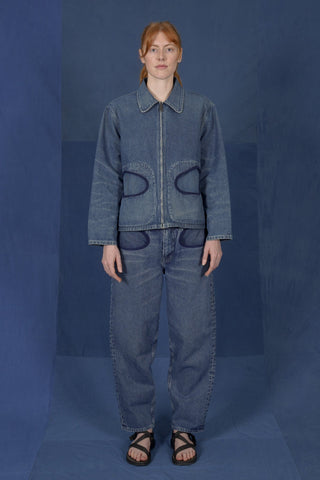 LM x OB Stone Pocket Zip Jacket - Stonewash Denim - Olderbrother