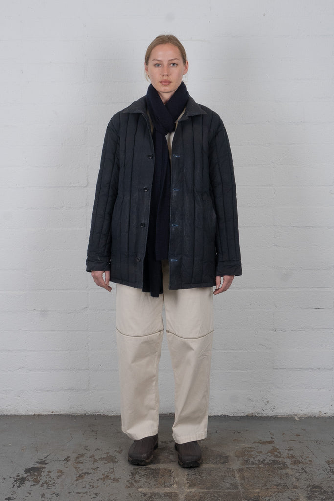 Quilted Puff Trench - Black Indigo - Olderbrother