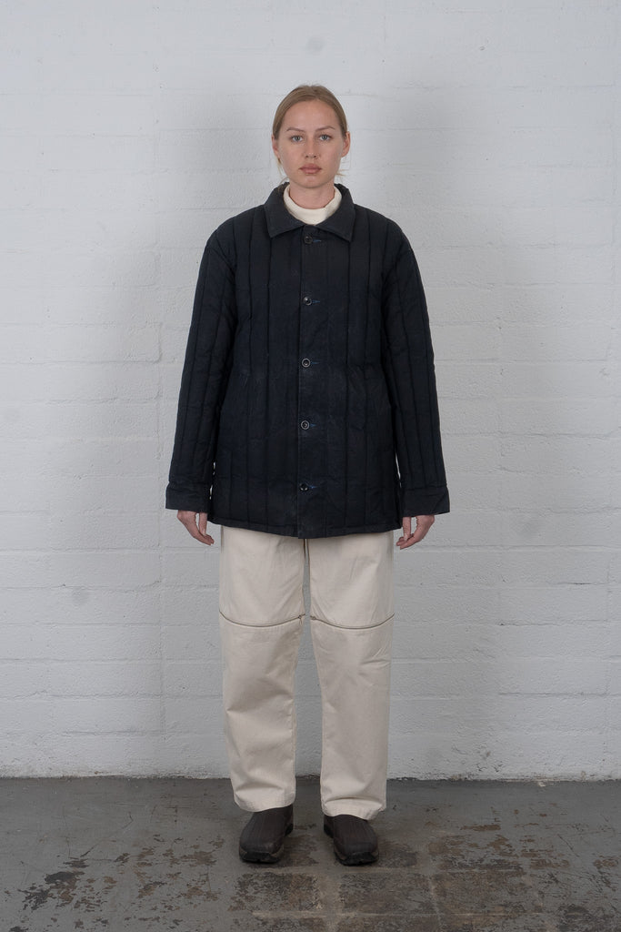 Quilted Puff Trench - Black Indigo - Olderbrother