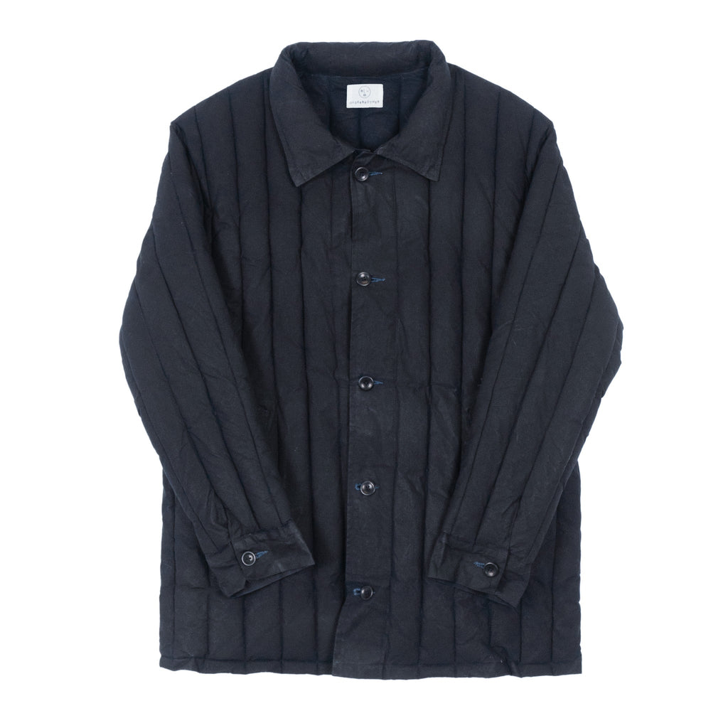 Quilted Puff Trench - Black Indigo - Olderbrother