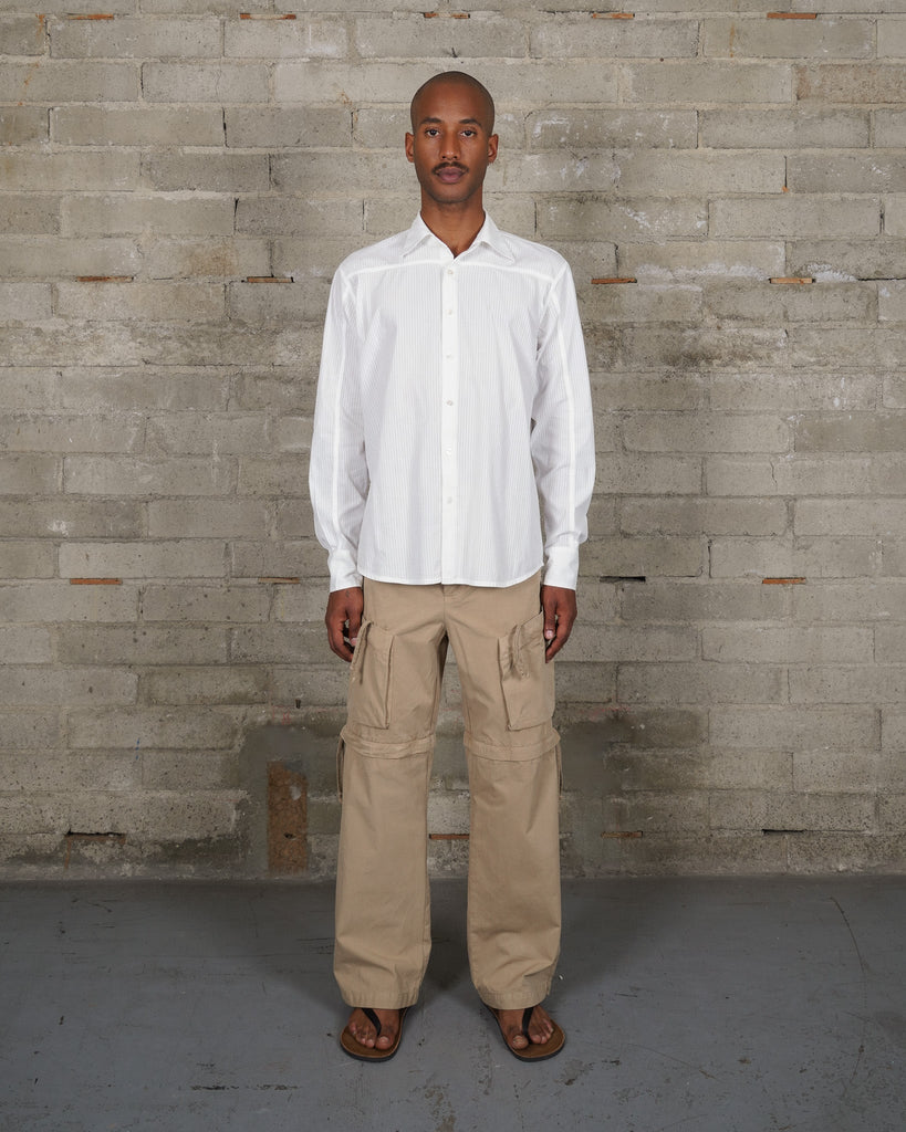 Stripe Seam Button Down - White - Olderbrother