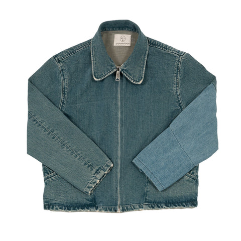 Tile Patch Zip Jacket - Denim - Olderbrother