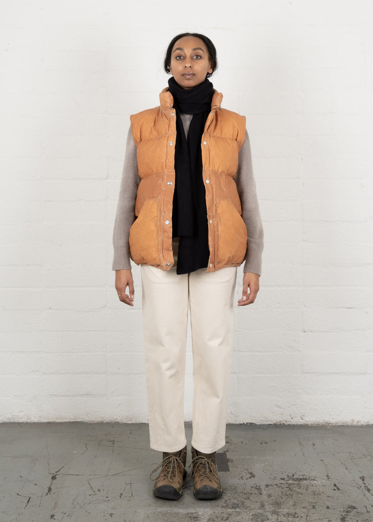 Waxed Puff Vest - Kakishibu