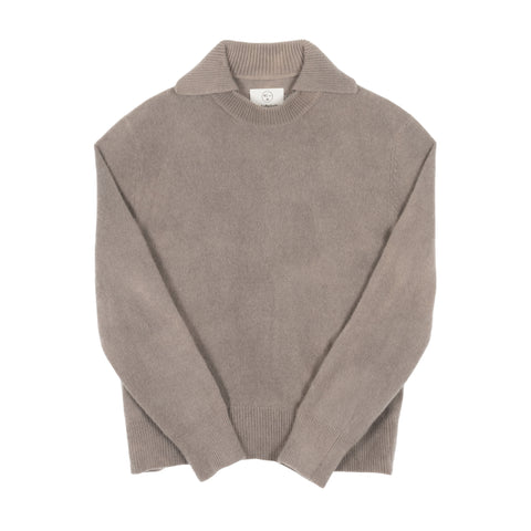 Recycled Cashmere Collared Sweater - Slate Kakishibu