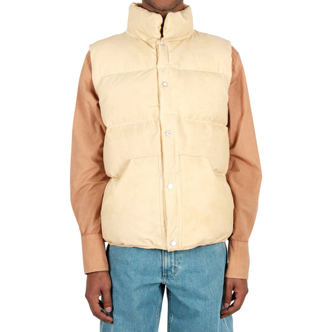 Waxed Puff Vest - Natural