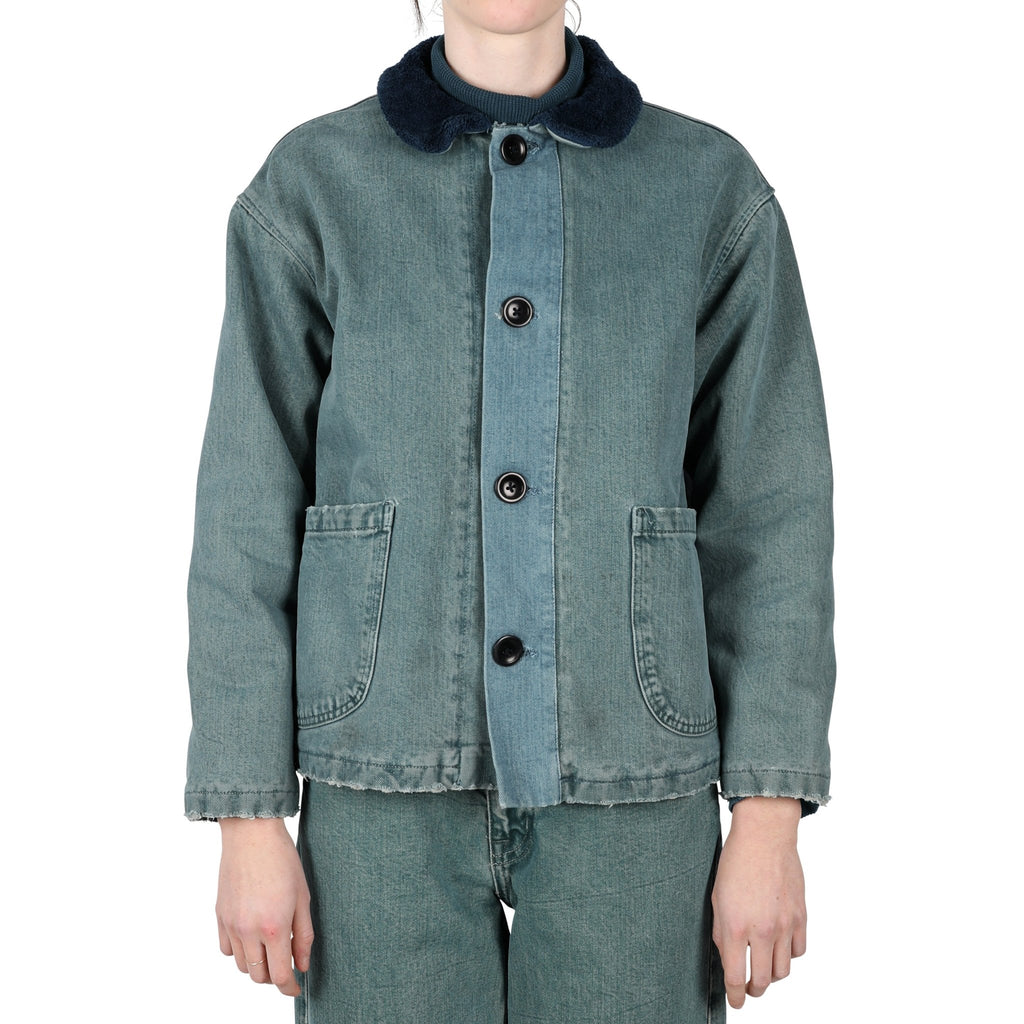 Sherpa Coat - Washed Indigo Denim “Hand - Me - Down” - Olderbrother