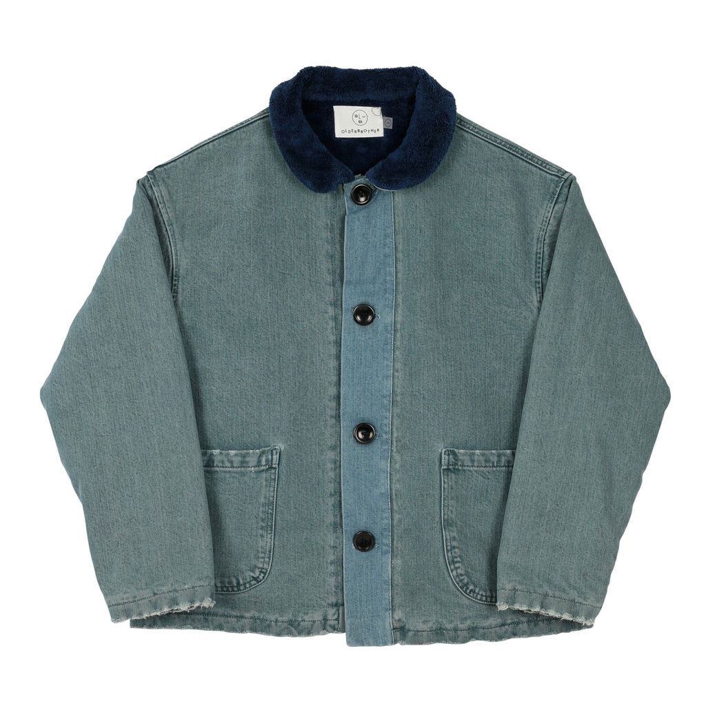 Sherpa Coat - Washed Indigo Denim “Hand - Me - Down” - Olderbrother